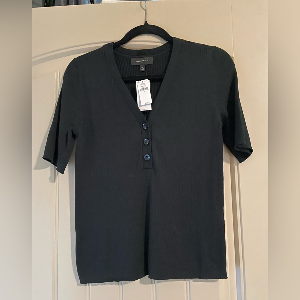 Banana Republic Ribbed Sweater Henley NWT